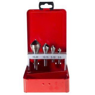 RS PRO HSS Countersink Drill Bit Set, 90° Angle, 4 Pieces, Head Diameters 2 mm to 20 mm 215-518