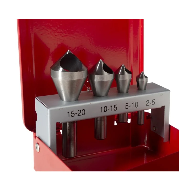RS PRO HSS Countersink Drill Bit Set, 90° Angle, 4 Pieces, Head Diameters 2 mm to 20 mm 215-518