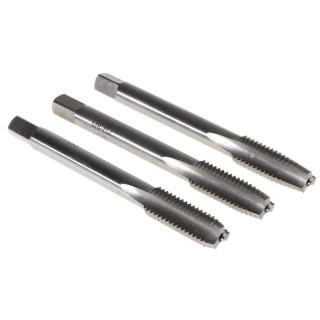 RS PRO Tap Set M8 Thread Metric Standard Hand Tap 3 Pieces HSS Straight Flute Right Hand 6.3mm Shank Diameter 72mm 215-568