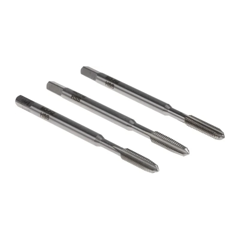 RS PRO Metric Standard M3 Thread Hand Tap Set, Straight Flute, HSS, ISO Taps, 3 Pieces 215-552