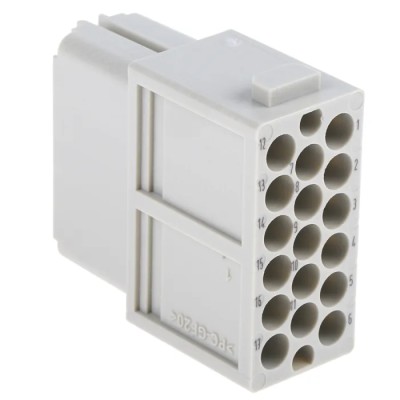 HARTING Heavy Duty Power Connector Module HAN Modular Series 10A 160V Cable Mount Female 17 Contacts 09140173101