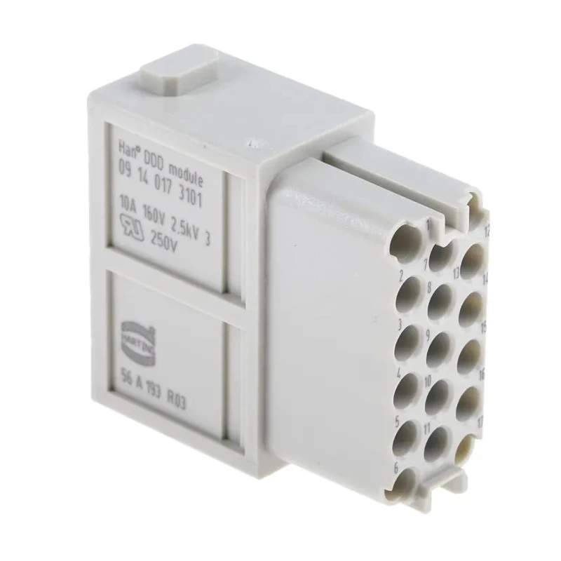 HARTING Heavy Duty Power Connector Module HAN Modular Series 10A 160V Cable Mount Female 17 Contacts 09140173101