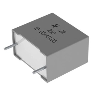KEMET R60 Film Capacitor, ±10% Tolerance, 220 nF, 250 V DC, 160 V AC, Through Hole Mount R60IF3220506AK