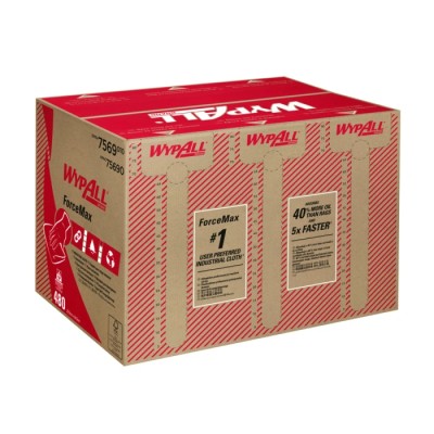 WYPALL WypAll Grey Industrial Cleaning Cloths Dry Use Box 480 Per Pack 335 x 345 mm 7569