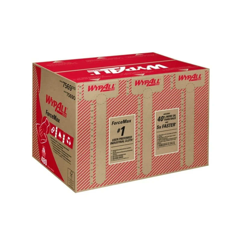 WYPALL WypAll Grey Industrial Cleaning Cloths Dry Use Box 480 Per Pack 335 x 345 mm 7569
