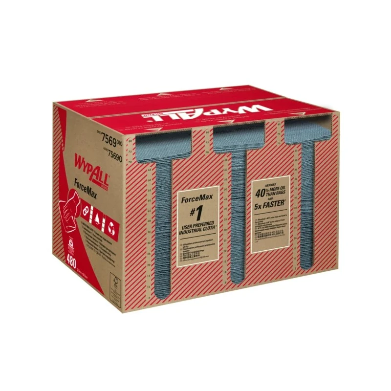WYPALL WypAll Grey Industrial Cleaning Cloths Dry Use Box 480 Per Pack 335 x 345 mm 7569