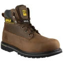 CAT Holton Brown Steel Toe Capped Men's Safety Boots Size UK 10 EU 44 Nubuck Heat Resistant Sole P708025