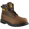 CAT Holton Brown Steel Toe Capped Men's Safety Boots Size UK 10 EU 44 Nubuck Heat Resistant Sole P708025