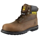 CAT Holton Brown Steel Toe Capped Men's Safety Boots Size UK 10 EU 44 Nubuck Heat Resistant Sole P708025