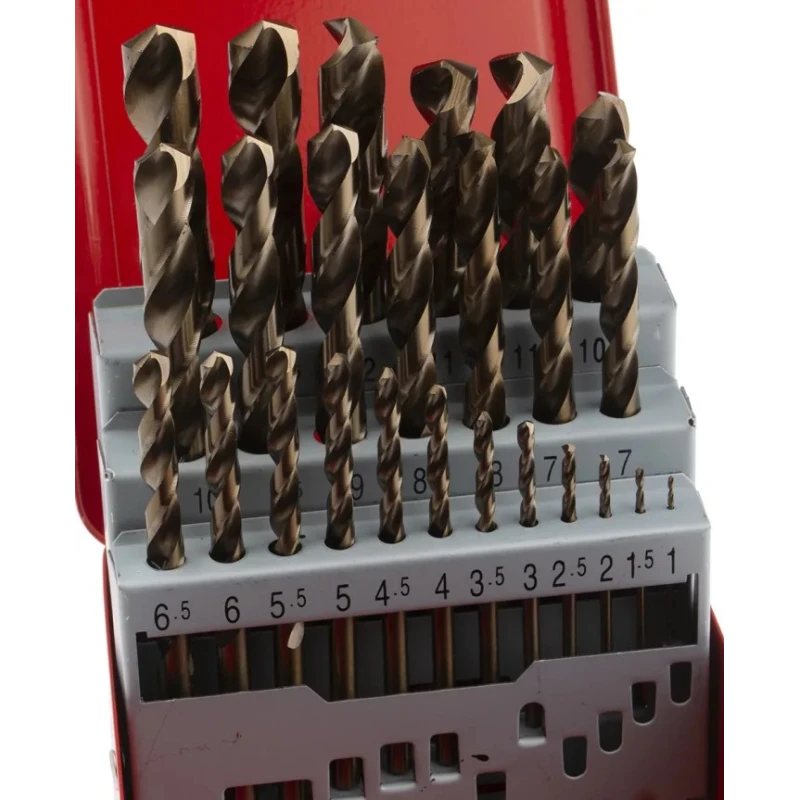 RS PRO 25-Piece Twist Drill Bit Set for Metal, Titanium Nitride Coated Bits, Sizes 1 mm to 13 mm 216-690
