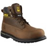 CAT Holton Brown Steel Toe Capped Men's Safety Boots Lace Up, Heat Resistant Sole, Size UK 11 EU 45 P708025