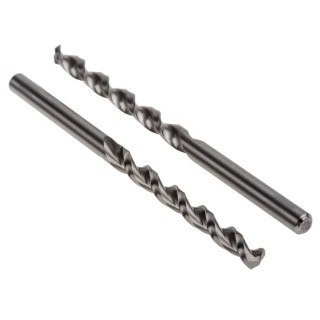 RS PRO High-Speed Steel (HSS) Spiral Jobber Drill Bit Set 4.5mm Diameter Plain Shank, 80mm Overall Length, 10 Pieces 217-261