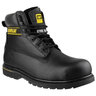 CAT Holton Black Steel Toe Capped Men's Safety Boots Lace Up, EU 41 P708026