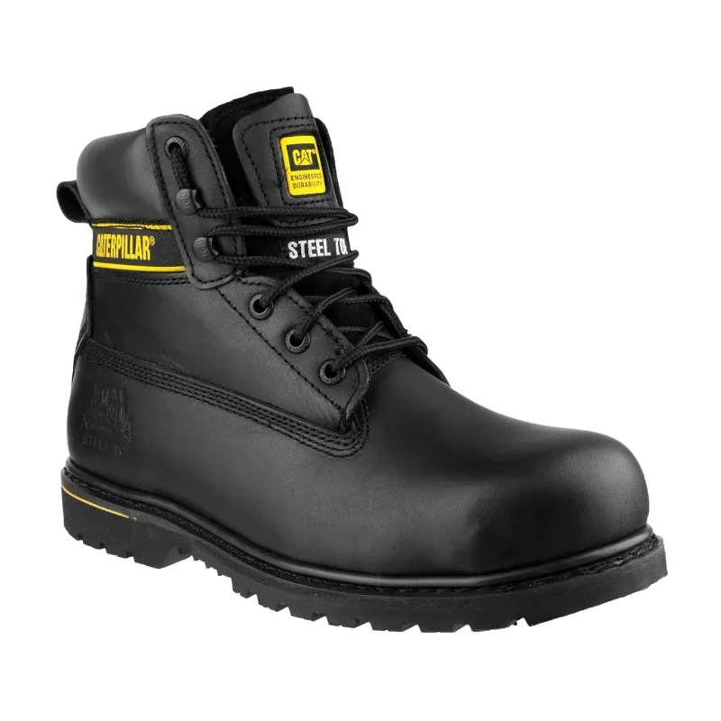 CAT Holton Black Steel Toe Capped Men's Safety Boots Lace Up, EU 41 P708026