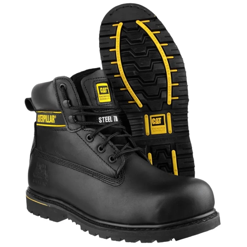 CAT Holton Black Steel Toe Capped Men's Safety Boots Size UK 12 EU 47 P708026
