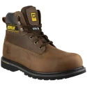 CAT Holton Brown Steel Toe Capped Men's Safety Boots Size EU 43, Brown Nubuck Upper, Heat Resistant Sole P708025
