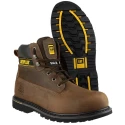 CAT Holton Brown Steel Toe Capped Men's Safety Boots Size EU 43, Brown Nubuck Upper, Heat Resistant Sole P708025