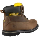 CAT Holton Brown Steel Toe Capped Men's Safety Boots Size EU 43, Brown Nubuck Upper, Heat Resistant Sole P708025