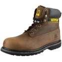 CAT Holton Brown Steel Toe Capped Men's Safety Boots Size EU 43, Brown Nubuck Upper, Heat Resistant Sole P708025