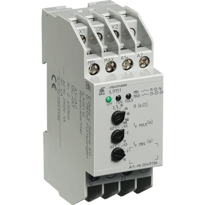 Dold Monitoring Relay, 2 CO Contact Configuration, DIN Rail Mount, 24 V dc, 230V ac, 0.2 IL9151.12 2- 50kOHM DC24V 0.2-20S