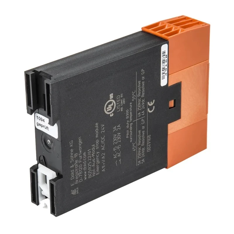 Dold 24V Safety Relay with 3 Safety Contacts, Automatic Reset, 2W Power Consumption BG5925.22 AC/DC24V