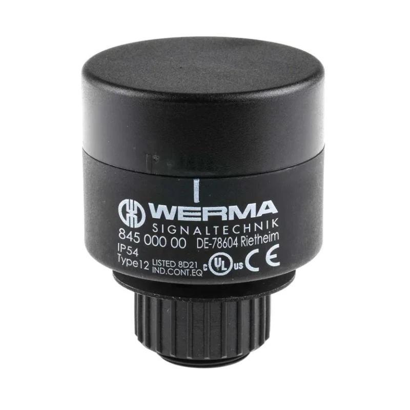 Werma 845 Series Terminal Unit 230V AC/DC, Black Housing, IP54 Protection IP54
