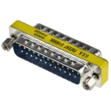 RS PRO 25-Way D-Sub Adapter Male to Male Gold Flash Contact Brass 53.25mm Length 218-194