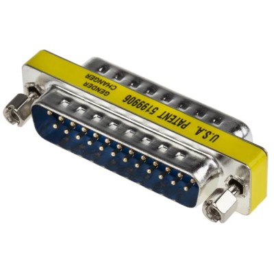 RS PRO 25-Way D-Sub Adapter Male to Male Gold Flash Contact Brass 53.25mm Length 218-194