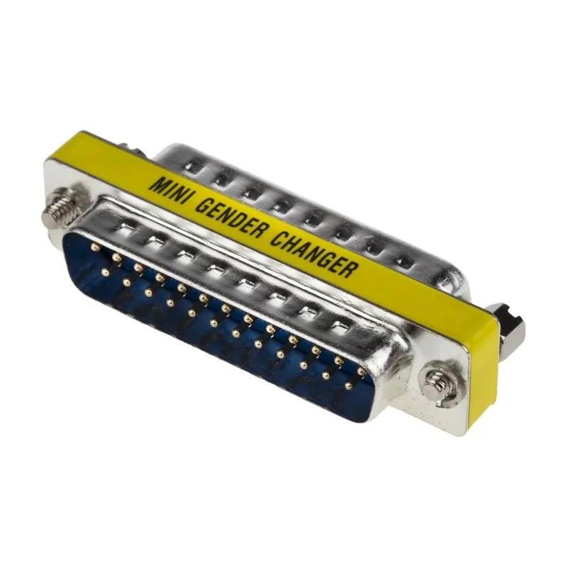 RS PRO 25-Way D-Sub Adapter Male to Male Gold Flash Contact Brass 53.25mm Length 218-194
