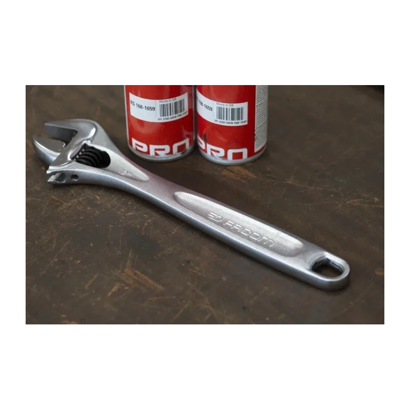 Facom 34 mm Jaw Capacity Adjustable Spanner, 306 mm Overall Length, Chrome Vanadium Steel, Metal Handle 113A.12C