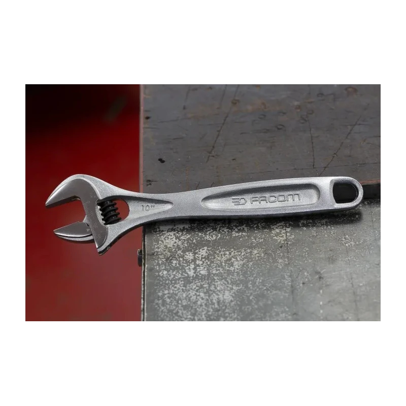 Facom Adjustable Spanner 30 mm Jaw Capacity, 255mm Overall Length, Chrome Vanadium Steel Metal Handle 113A.10C