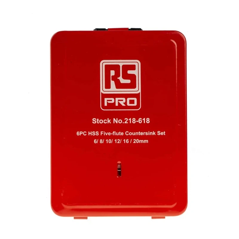 RS PRO HSS Countersink Drill Bit Set, 5 Flute(s), 90° Angle, 6 Piece(s) 218-618