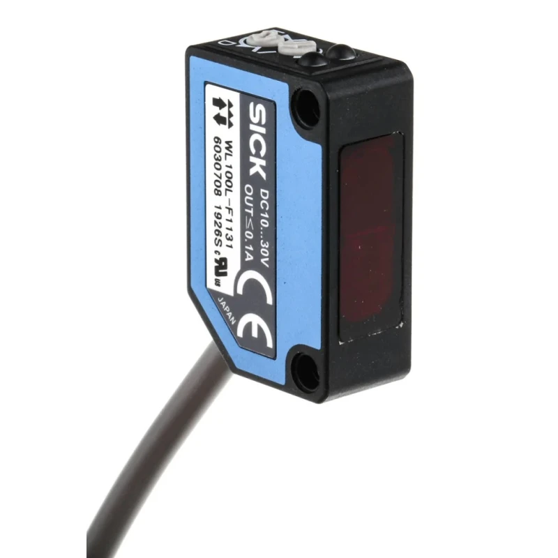 SICK Retroreflective Photoelectric Sensor, Block Sensor, 0.08 to 12 m Detection Range, PNP Output, IP65 WL100L-F1131