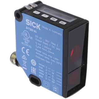 SICK Background Suppression Distance Sensor, Block Sensor, 100 mm to 600 mm, Analogue Output, IP65, Metal DT20-P214B
