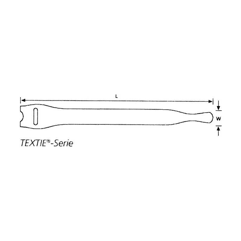 HellermannTyton Cable Tie Hook & Loop Red Polyamide, Polyethylene 200 mm x 12.5 mm 130-00014 TEXTIE M-PA66/PP-RD
