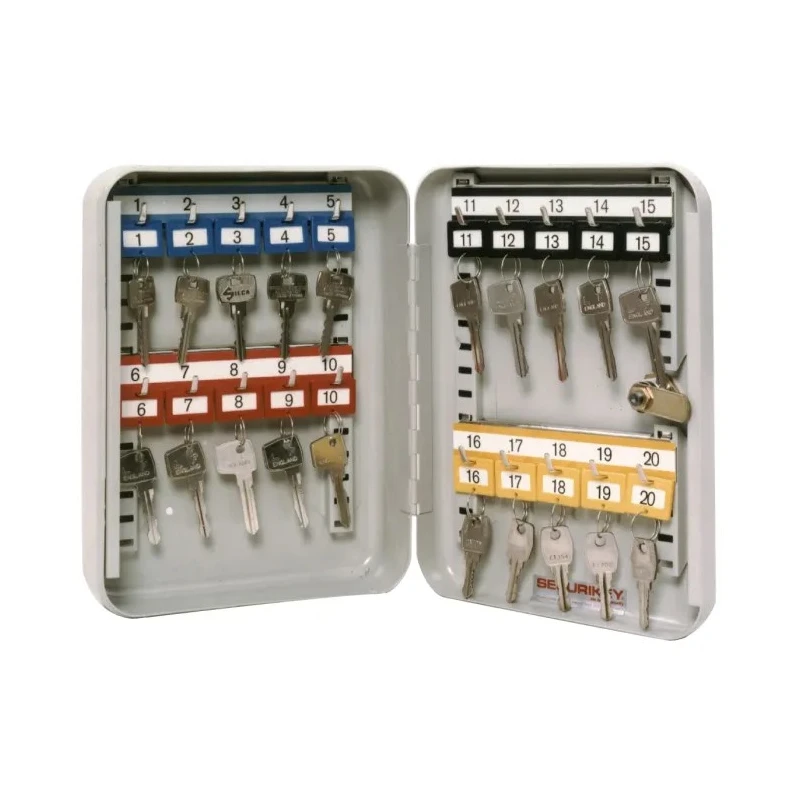 Securikey Grey Steel Wall-Mounted Key Cabinet KC020 260mm Height 80mm Depth 20 Key Capacity