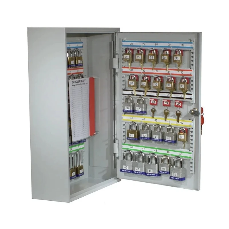 Securikey Grey Steel Wall-Mounted Key Cabinet for 50 Keys KP050