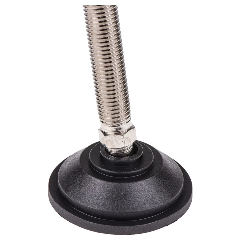 Nu-Tech Engineering M16 70 mm Diameter Nickel Plated Steel Adjustable Foot 1500 kg Static Load Capacity 10 ° Tilt A090/001