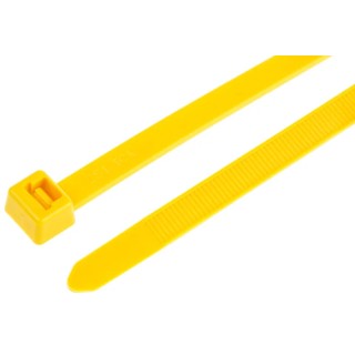 HellermannTyton Cable Tie Non-Releasable 380 mm Length x 7.6 mm Width Yellow Polyamide 66 111-12003 T120R(E)-PA66-YE