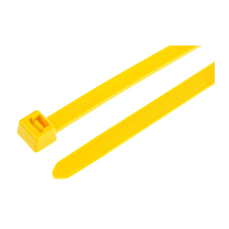 HellermannTyton Cable Tie Non-Releasable 380 mm Length x 7.6 mm Width Yellow Polyamide 66 111-12003 T120R(E)-PA66-YE