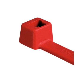 HellermannTyton Non-Releasable Cable Tie, 100 mm Length x 2.5 mm Width, Red Polyamide 66, UV 111-01812 T18R-PA66-RD