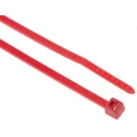 HellermannTyton Non-Releasable Cable Tie, 100 mm Length x 2.5 mm Width, Red Polyamide 66, UV 111-01812 T18R-PA66-RD