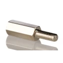 RS PRO M3 Brass Hexagonal Standoff, 12 mm Body Length, 8 mm Stud Length, Nickel Finish 221-140