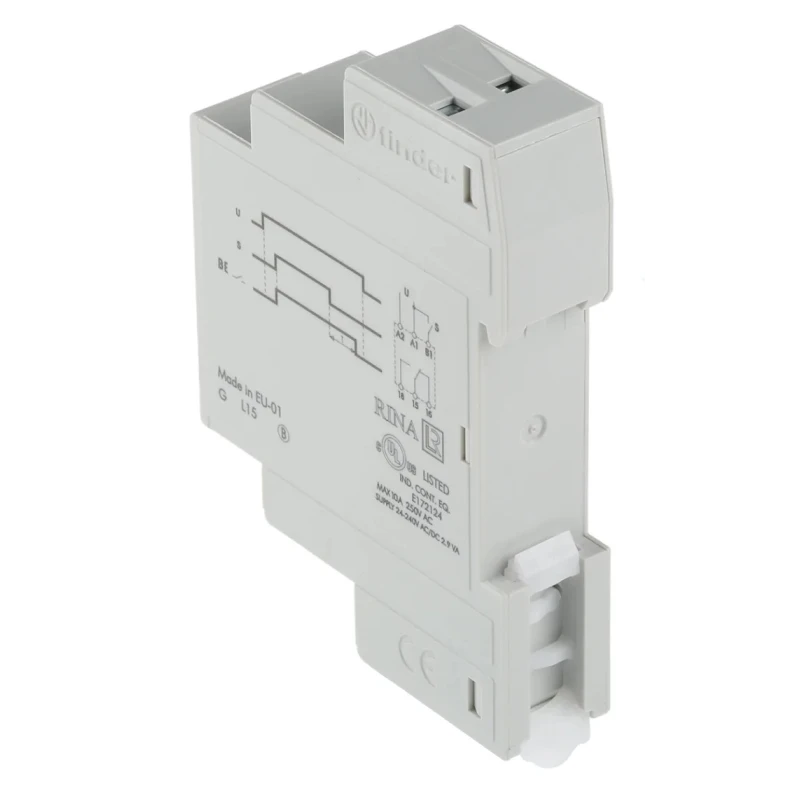 Finder 80 Series DIN Rail Timer Relay, 1-Contact, 240 V dc, 24 V ac, 240 V ac, 0.1 to 20 s, 0.1 to 24 h 80.41.0.240.0000