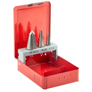 RS PRO 3-Piece Cone Cutter Set for Metal 3 mm Min to 30 mm Max, HSS Bits 221-557