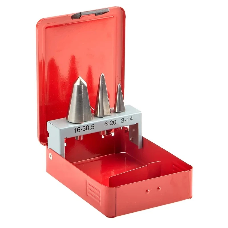 RS PRO 3-Piece Cone Cutter Set for Metal 3 mm Min to 30 mm Max, HSS Bits 221-557