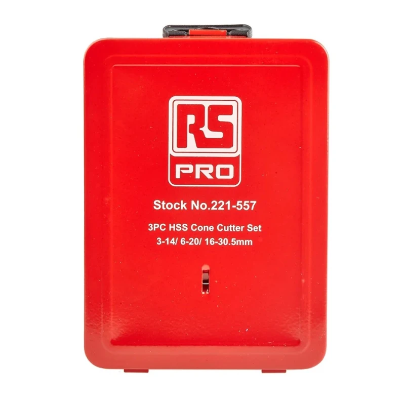 RS PRO 3-Piece Cone Cutter Set for Metal 3 mm Min to 30 mm Max, HSS Bits 221-557