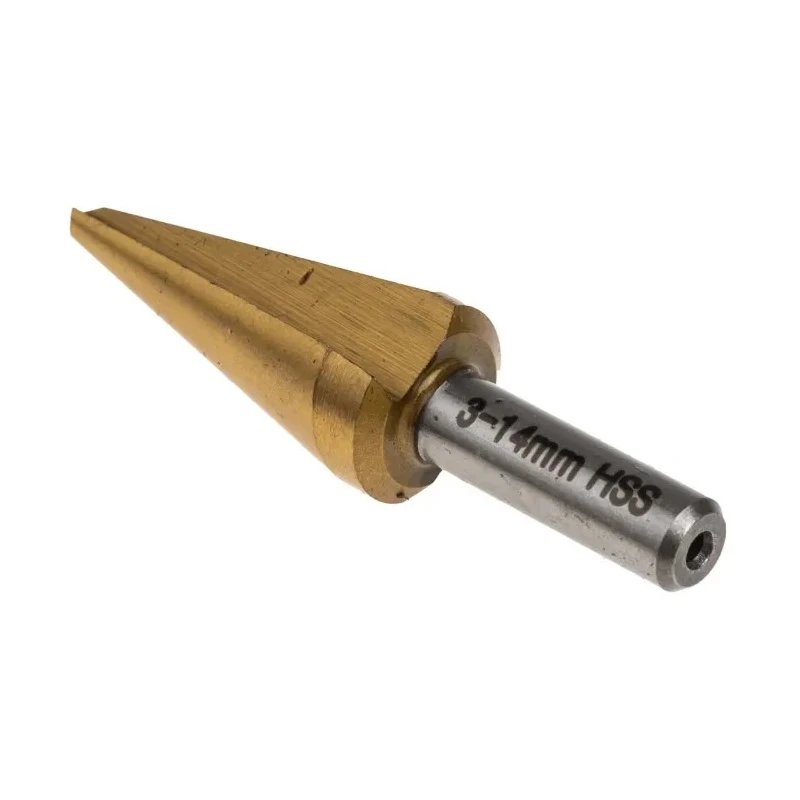 RS PRO HSS Titanium Nitride Coated Drill Bit, 3 mm x 14 mm, Shank Size 10 mm, Maximum Drilling Thickness 2 mm 221-563