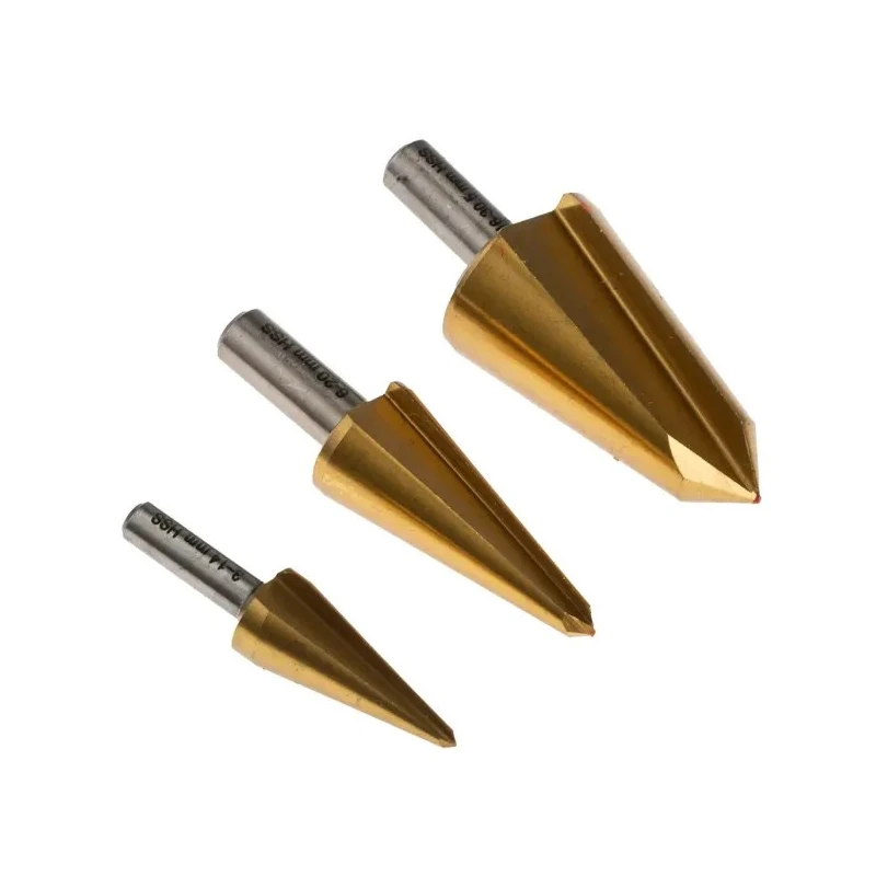 RS PRO 3-Piece HSS Titanium Nitride Coated Cone Cutter Set for Metal, 3 mm Min to 30.5 mm Max 221-579