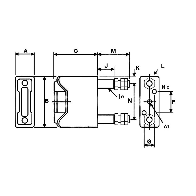 Eaton 63A Rail Mount Fuse Holder for A3, 1P-Pole, 690V AC RS63P